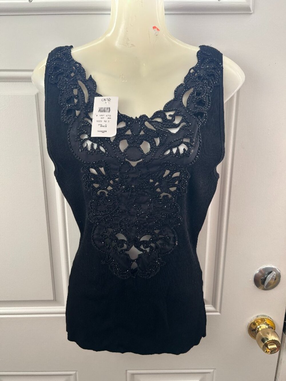 Cache Vintage Black Lace Tank Top - Size Medium 34 Bust